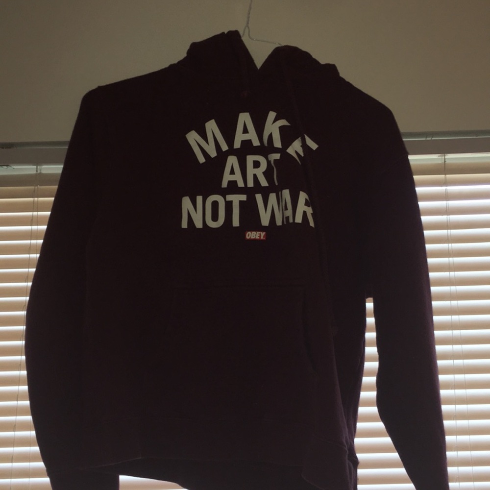 Make art not war Obey hoodie